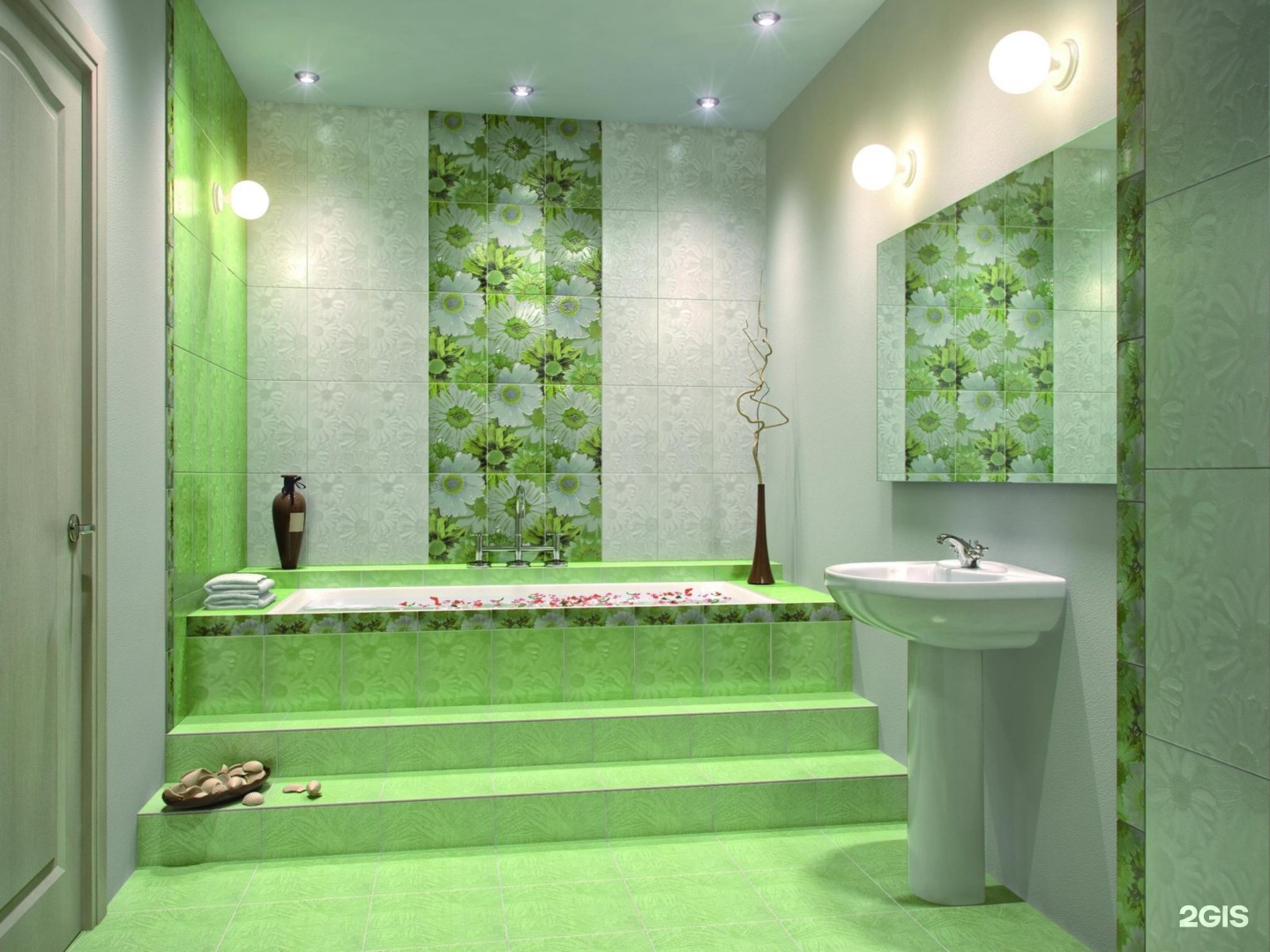 Зеленая ванная комната загрузить