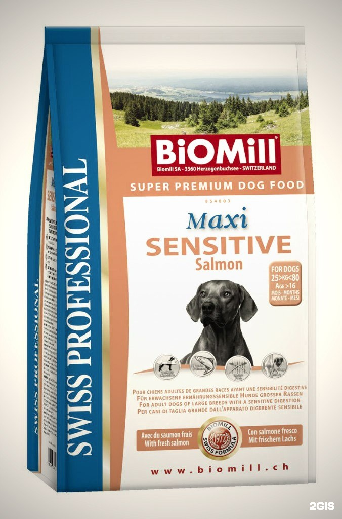 Корм для собак Biomill (8 кг) Swiss professional Mini sensitive Salmon. ООО Биомилк.