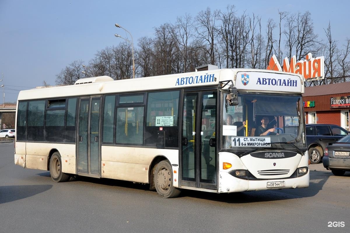 Автобусы мытищи. Scania OMNILINK cl94ub Липецк. Мытищи маршрут 1 Scania OMNILINK. 11 Автобус Мытищи. Автолайн автобусы Scania.