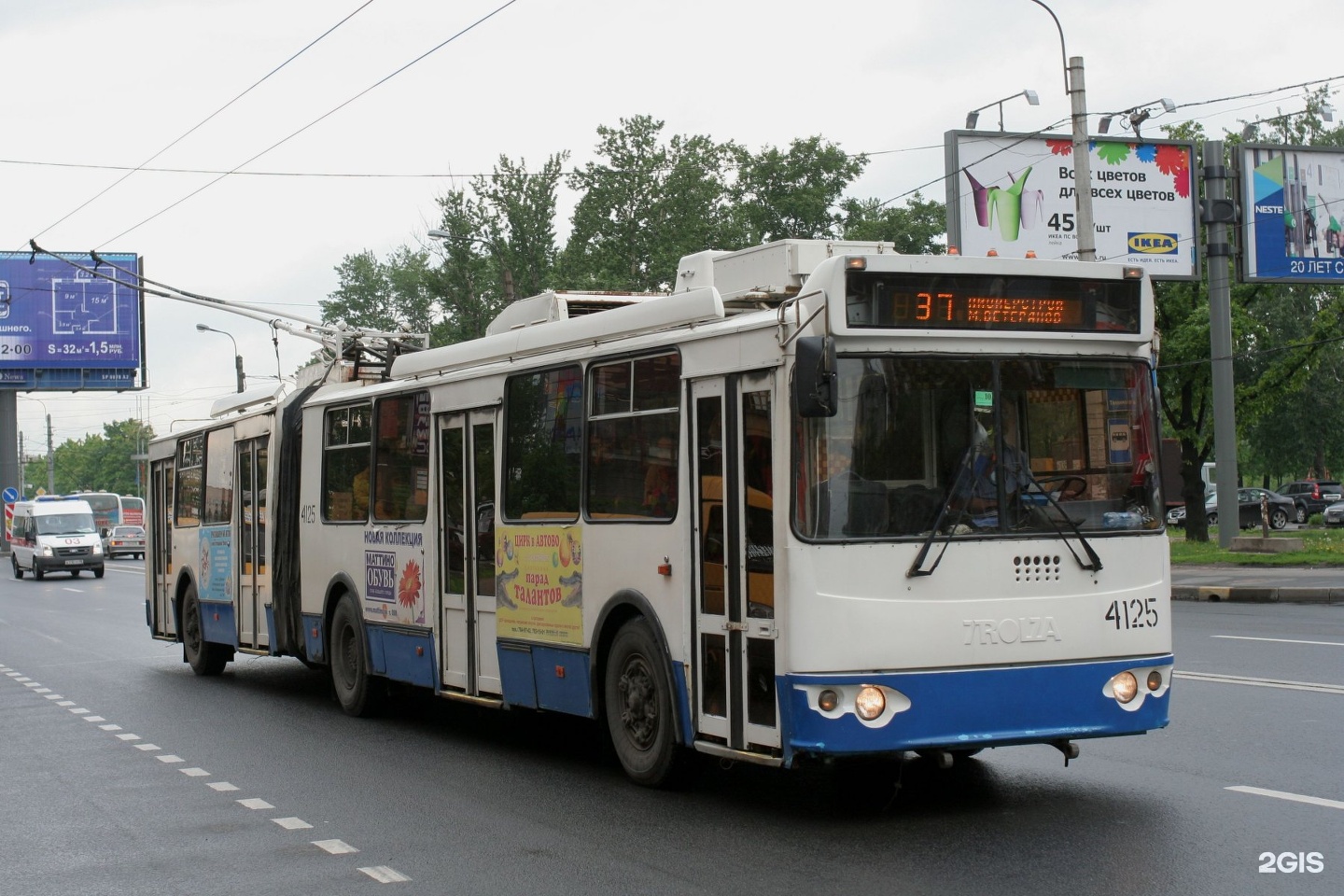 37 троллейбус в Москве - маршрут на карте c остановками.